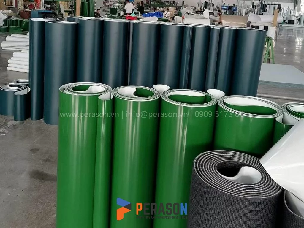 Băng Tải PVC Xanh Mặt Trơn