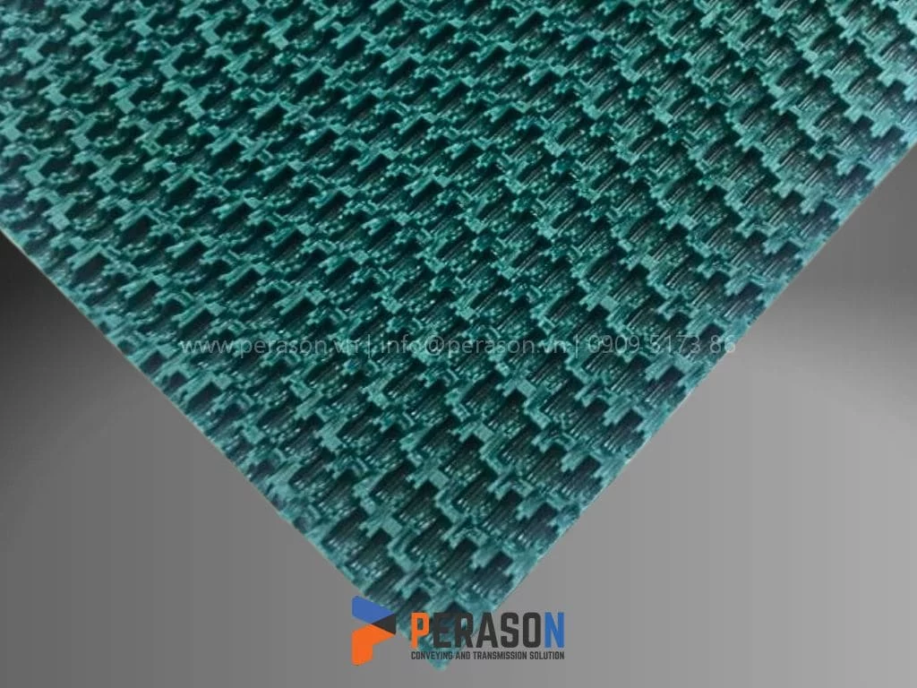Bề mặt gai nhám của băng tải pvc xanh