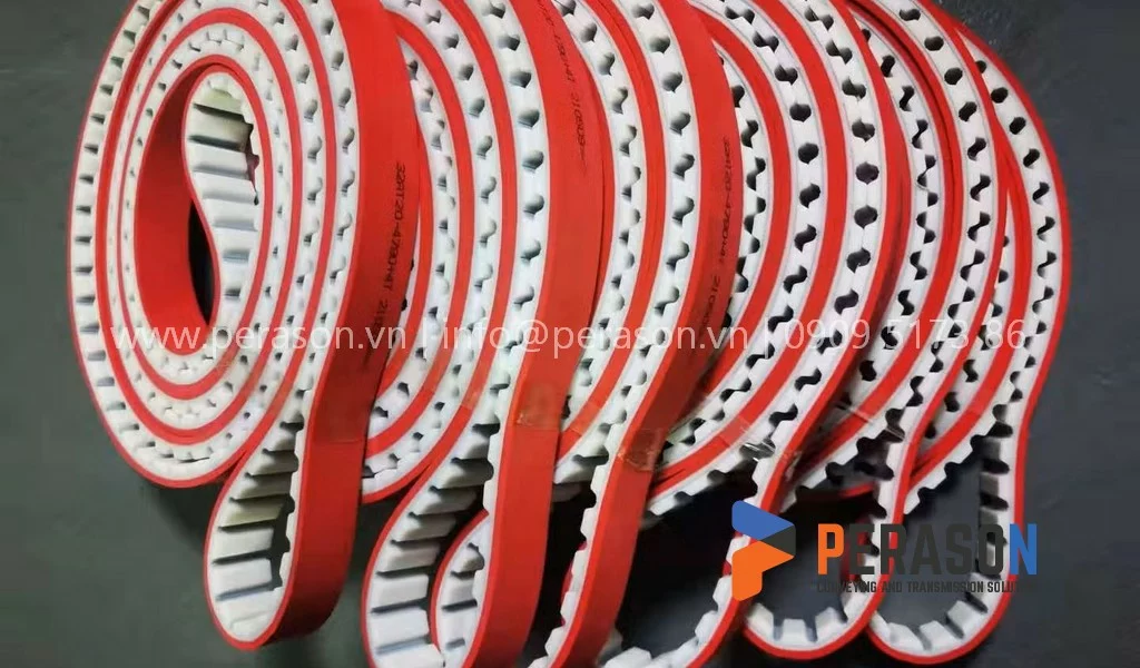 Dây Curoa Pu Đắp Cao Su Đỏ 3 Dây curoa pu đắp cao su đỏ