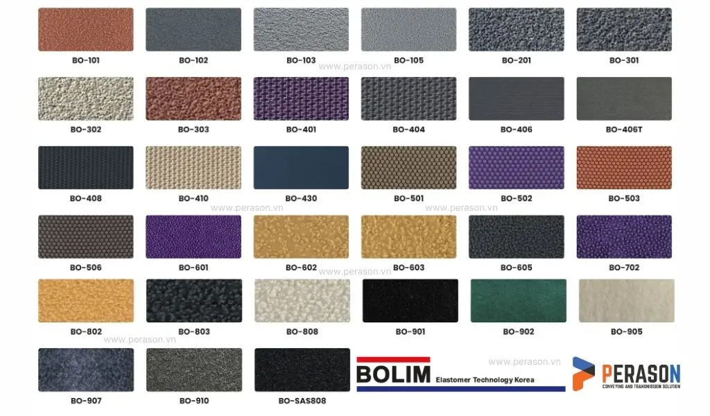 Cao Su Quấn Trục Bolim BO Series 2 Các mã cao su gai nhám quấn trục BOLIM (xuất xứ từ Hàn Quốc)