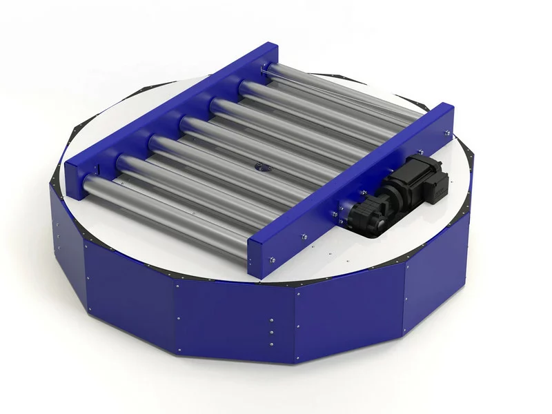 Băng tải xoay pallet