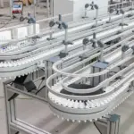 Hệ thống băng tải xích xương cá chạy cong